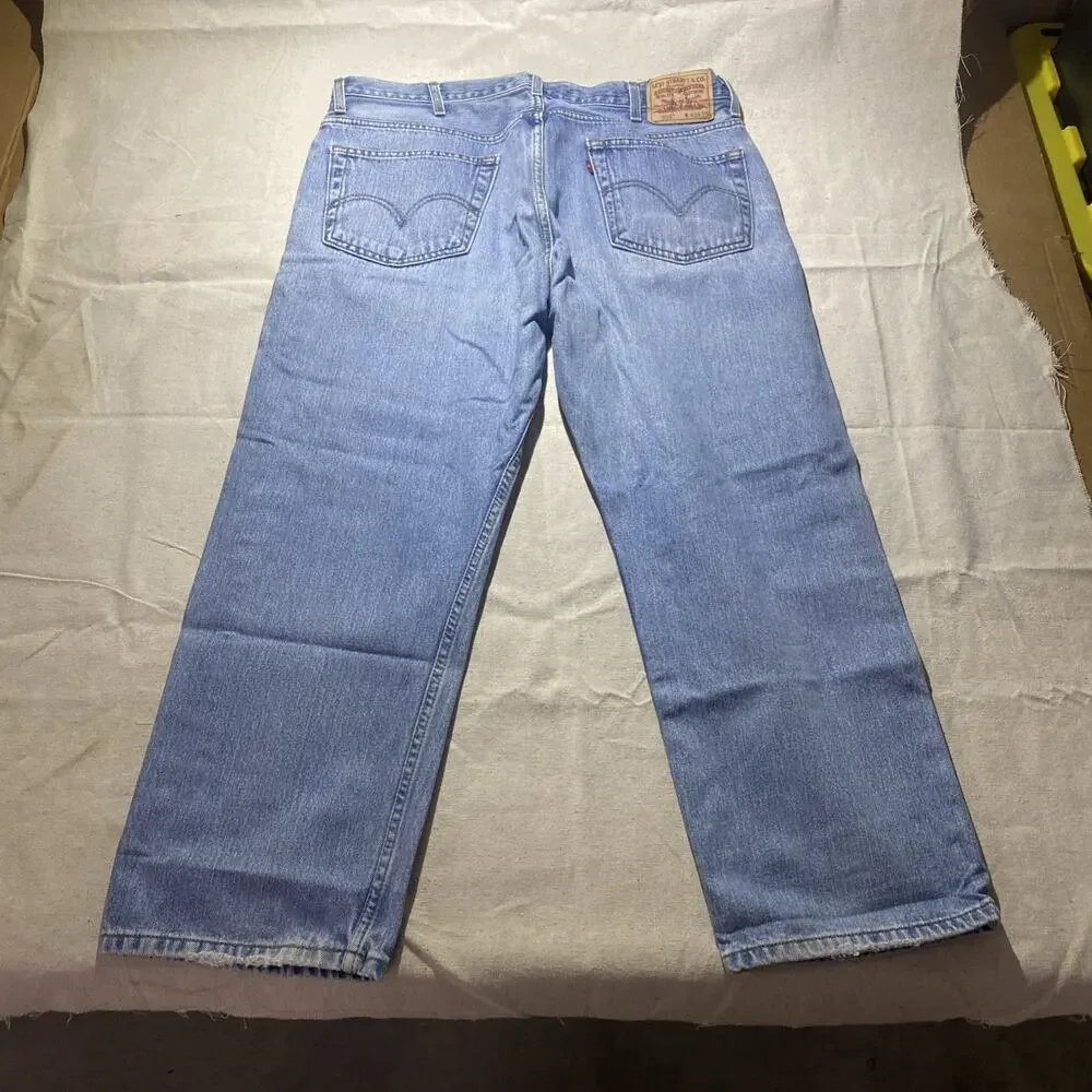 Levi's 505 Regular Fit Jeans Mens 40x29 Medium Blue Wash Straight Leg Denim